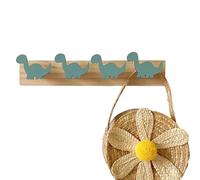 Lyricalist Crochets muraux dinosaures - Porte-manteau mural créatif en bois, porte-chapeau pour | 4 crochets animaux mignons pour les décorations de salle de jeux de crèche de garçons