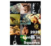 Lyrics In Squares (Wandkalender 2026 DIN A2 hoch), CALVENDO Monatskalender: Text trifft Foto, Foto trifft Text.