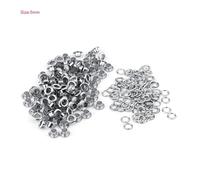 lyrlody 100 œillets en Métal œillets de 5 Mm de Trous, Attaches pour Artisanat en Cuir, en Laiton pour Vêtements, Sacs, Chaussures avec Cœurs de Perles Auto-support, 2 Options de Couleur, 100 (SILVER)