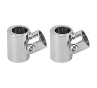 lyrlody 2pcs Boat Handrail Raccord Connecteur de Main-d'œuvre Marine 316 Acier Inoxydable 60 degré 3 Voies Tee Tee avec Une Surface Polie en Argent pour Les Navires de Yachts