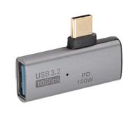 lyrlody Adaptateur 2 en 1 vers USB 3.2, Charge Rapide PD100W, Transfert de Données 10 Gbps, Compatible OTG, Conception à Angle Droit de 90 Degrés, pour Téléphones Tablettes