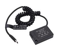 lyrlody Adaptateur d'alimentation pour Batterie Factice, LP-E17 avec Entrée et Câble à Ressort, pour Appareils Photo Numériques EOSRP/760D/750D/800D/850D/77D/200D/R8/R10/R100/R50