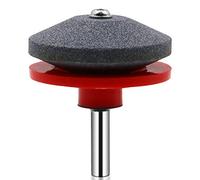 lyrlody Affûteur de Lame de Tondeuse à Gazon Universel, Pierre à Aiguiser en Corindon, Kit de Perçage Efficace pour Tondeuse à Gazon et Outils de Jardin (Rouge)