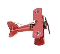 lyrlody Avion Rétro en Métal Décoration Maison Café Style Vintage Rouge - Modèle d'avion Forgé pour Intérieur et Commerce