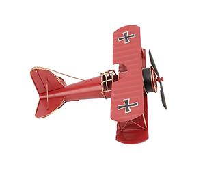 lyrlody Avion Rétro en Métal Décoration Maison Café Style Vintage Rouge - Modèle d'avion Forgé pour Intérieur et Commerce
