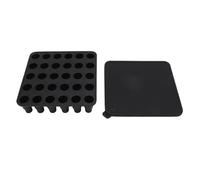 lyrlody Bac à Glaçons à Libération Facile, Grand Couvercle Amovible, Bacs Réutilisables pour Congélateur Empilables, Nettoyage Facile, Bac en Silicone Polyvalent pour Congeler Whisky, (BLACK)