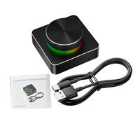 lyrlody Bouton de Contrôle du Volume USB, Contrôleur Multimédia en Aluminium CNC avec Lumière RVB, BT 5.1 et Type C Filaire, Rotation à 360 Degrés, Batterie 400 MAh pour Les Joueurs, édition de
