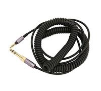 lyrlody Câble à Ressort Sonore 3,5 Mm, 5 M Rétractable | OFC Core HiFi Sound, gaine en PU sans enchevêtrement, cordon enroulé pour haut-parleur de voiture, tablette PC