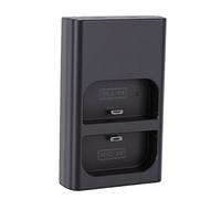 lyrlody Chargeur de Batterie de Sonnette, Station de Chargement de Batterie de Sonnette ABS à Double Port avec Chargement USB C, 2 Emplacements de, Protection de Circuit Intelligent, pour Voyage à