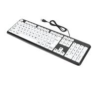 lyrlody Clavier de Grande Lettre, Grand Clavier imprimé, à Contraste élevé âgé, à Basse avec Connexion Câblée USB 104 Touches, imprimé Facilement pour Les Personnes âgées, Visuellement (Black)
