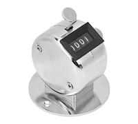lyrlody Compteur Manuel Berm 4 Chiffres Mécanique en Métal 0-9999 Réinitialisable avec Base pour Comptage de Trafic, Présence,
