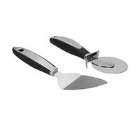 lyrlody Ensemble de 2 -Pizza et Spatule, bascule en Acier Inoxydable avec Poignée Antidérapante pour Pizza, Tartes et Légumes dans la Cuisine