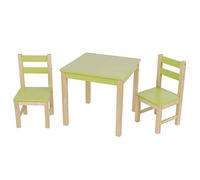 lyrlody Ensemble de Chaises de Table pour Enfants Ensemble de Chaises de Bureau en Bois avec MDF et Pin Table 3 Pièces et 2 50 X 50 X 47,5 Cm Assemblage Facile pour Salle d'étude à Domicile Salle