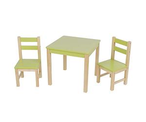 lyrlody Ensemble de Chaises de Table pour Enfants Ensemble de Chaises de Bureau en Bois avec MDF et Pin Table 3 Pièces et 2 50 X 50 X 47,5 Cm Assemblage Facile pour Salle d'étude à Domicile Salle