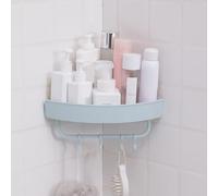lyrlody Étagère d'angle de Douche de Salle de Bain, étagère Murale en PP de Grande capacité, Peu Encombrante, avec Conception Ventilée, pour Salle de Bain et Cuisine (Triangulaire Bleu Clair)