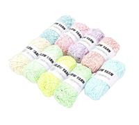 lyrlody Fil Phosphorescent, 9 Pièces de Fil à Crochet en Polyester avec 50 Mètres pour Tricoter des Chapeaux, des Châles et des écharpes