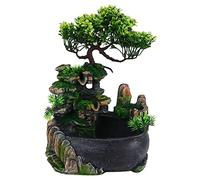 lyrlody Fontaine de table en rocaille, cascade de méditation zen pour l'intérieur, avec pompe automatique, pour décoration de bureau, chambre à coucher, UE 220 V