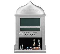 lyrlody Horloge de Prière Musulmane avec Rappel Azan, Affichage Température, Heure Mondiale, Sonnerie Azan Européenne