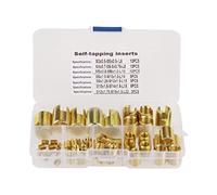 lyrlody Inserts Filetés Autotaraudeurs, 50 Pièces, Inserts Filetés Fendus en Laiton M3 M4 M5 M6 M8 M Installation Facile, adaptabilité, Utilisation Facilitée, Connexion Robuste,