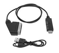 lyrlody Interface Multimédia HD vers Câble Péritel, Interface Multimédia HD vers Adaptateur Convertisseur de Câble Péritel avec Bouton de Mode, pour Lecteur DVD TV VHS VCR