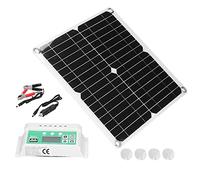 lyrlody Kit de Panneau Solaire Monocristallin 40 W, Contrôleur de Charge Solaire Flexible 18 V avec Double USB, Conversion de 23 à 24% pour Camping, Camping-car, Bateau, Randonnée, Utilisation en