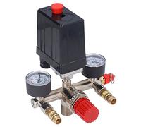 lyrlody Kit de Soupape de Pression du Compresseur D'air, 90-120 PSI Réglable, Interrupteur de Commande à 2 Voies avec Jauges, Installation et Fonctionnement Faciles, Adaptées à Divers