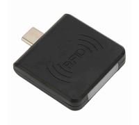 lyrlody Lecteur de Carte USB C, Lecteur d'identification Intelligent Portable en Matériau ABS avec Buzzer pour Paiement Mobile, Compatible avec les Appareils OTG et Fréquence 125 KHz (BLACK)