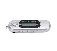 lyrlody Lecteur MP3 USB, Baladeur Audio Portable avec écran LCD, Arrêt Automatique, jusqu'à 32 Go, Pile AA, Affichage des Paroles, pour Voyage, Extérieur, Maison (Silver)
