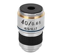 lyrlody Lentille d'objectif de Microscope en Alliage d'aluminium en Laiton Lentille 'Objectif Achromatique Filetage 40X 185 RMS Imagerie Lumineuse à Haute Transmission pour l'étude en