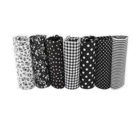 lyrlody Lot de 7 Tissus Coton pour Patchwork, 50 x 50 cm, Carrés pour Couture, Vêtements, Housse de Coussin