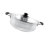 lyrlody Marmite à Vapeur en Acier Inoxydable à Double Couche, Grande capacité, Construction épaisse pour Soupe de Fruits de Mer, Marmite Chaude, Cuisson à Induction ou au Gaz pour les Cuisines (34 cm)