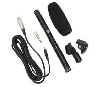 lyrlody Microphone XLR Directionnel à Condensateur, Microphone Vidéo XLR avec 2 Modes de Captation, en Alliage D’Aluminium avec Support de Sabot Froid et Pare-Vent pour Appareils Photo