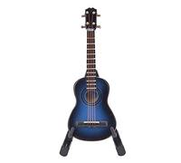 lyrlody Modèle de Guitare en Bois, Artisanat Exquis, Décoration Idéale, Décoration Intérieure, Finition de Lissage, Modèle de Guitare Miniature, avec Stand pour Amateurs de Musique, (BLUE)