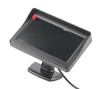 lyrlody Moniteur de Voiture 4,3 Pouces, ABS étanche, écran LCD 480x272 | Boîtier ABS, Corps étanche, Support de Caméra de Recul, Écran Couleur 16:9, Compatible PAL NTSC, Voiture SUV Camion