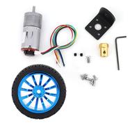 lyrlody Moteur à Engrenages DC 6V, Roue 65mm avec Encodeur et Support de | Cuivre, Charbon, Engrenages Metalliques, Voitures Intelligentes, Compatible Kit Robot, Usage Imprimante, Boitier Ferme