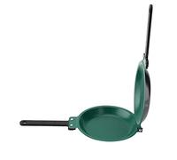 lyrlody Poêle Double Face 7,6 Pouces Design Pliable pour Maison | Crêpière, Acier Titane, Manche en Bois, Nettoyage Facile, Usage Domestique en Cuisine, Compatible Cuisinière à Gaz