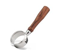 lyrlody Portafilter sans Fond, 3 Oreilles Panier de Filtre en Acier Inoxydable Panier de Noyer avec Rondelle pour la Machine à café (Matériau africain Blackwood)