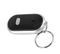lyrlody Porte-Clés de Commande Vocale, Chercheur de Clés activé par la Voix, Localisateur de avec Sifflet, Bip et Flash dans 7 Mètres, Lampe de Secours à Haute luminosité pour (Black)