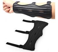 lyrlody Protège-Bras de Tir à l'arc, Protecteur d'avant-Bras en Cuir PU avec Sangle élastique et Tiges de Support, Ajustement Universel Léger pour Les Utilisateurs Gauchers et Droitiers dans Le