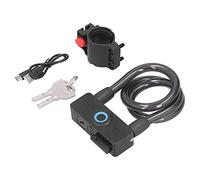 lyrlody Serrure de Vélo à Batterie au Lithium 3,7 V, Chaîne de Vélo en Alliage d'aluminium avec Empreinte Digitale Bluetooth et Déverrouillage par clé 20 Utilisateurs 150 MAh pour Vélos, Moto,