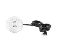 lyrlody Socket de Charge USB Sortie de Courant USB Port de Charge Flance Monture Smart Charging Technology Double Ports Fonde de 5VX2 avec Protection de Circuit intégré (Silver)