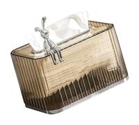 lyrlody Support de Boîte à Mouchoirs en Plastique à Ressort avec Grande Ouverture, Conception à Levage Automatique, Support Mural ou Distributeur de Mouchoirs sur Comptoir pour Salle de Bain, Salon
