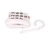 lyrlody Téléphone à Grosses Touches, Volume Réglable, 3 Touches Familiales | Téléphone Fixe Filaire, Boîtier ABS, Contrôle du Volume de la Sonnerie et du Haut-parleur du combiné, Recomposition du