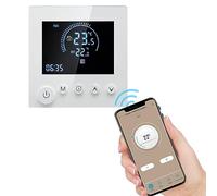 lyrlody Thermostat Thermostat Numérique Thermostat, Thermostat en Pièce Programmable avec écran LCD Tactile 5 + 2 Programmation 0-50 ° C, pour Les Systèmes de Chauffage Ensemble Mural (W-1)