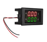 lyrlody Voltmètre Ampèremètre Numérique YB4835VA, Matériau ABS, Double Affichage, capacité 600 V et 100 A pour la Surveillance de la Tension Continue