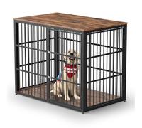 Lyromix Cage pour Chien de 122 cm avec 3 Portes, Table d'appoint en Bois Robuste, Combinaison pour Chiens de Taille Moyenne à Grande, Plusieurs unités Peuvent être combinées