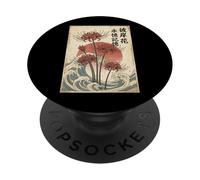 Lys Araignée Rouge Fleur Japonaise Fleur PopSockets PopGrip Adhésif