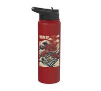Lys Araignée Rouge Fleur Japonaise Fleur Stainless Steel Insulated Water Bottle