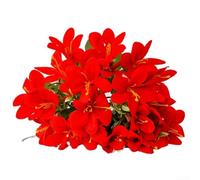 Lys artificiel réaliste à 10 têtes avec structure à 5 dents et orchidée narcisse artificielle pour le style d'événement (rouge)