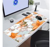 Lys Blanc Jaune Tapis de Souris XXL 900x400x2 mm Grand Tapis de Souris Gaming, Base en Caoutchouc antidérapante,Extended Clavier Mousepad pour Maison/Bureau/Gamer